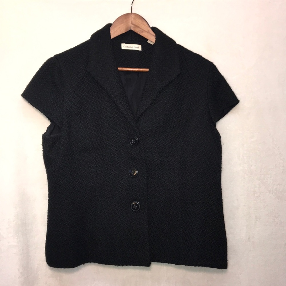 Coldwater Creek Wool Blend Lined Black Jacket 16